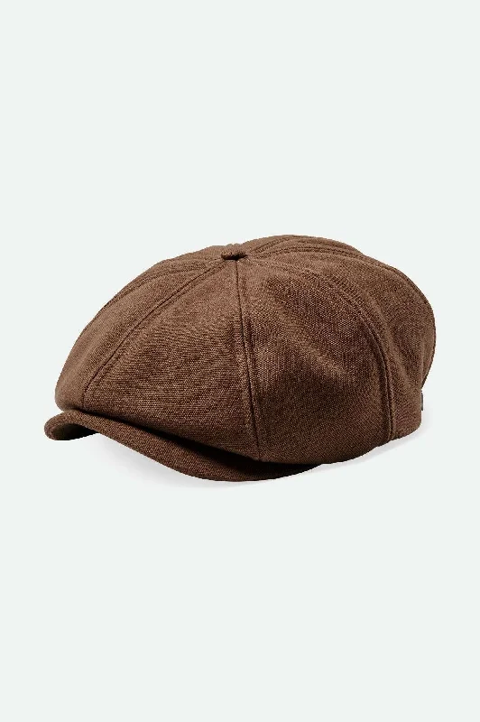 water-resistant fishing hats with chin straps Brood Sherpa Newsboy Cap - Pinecone Brown
