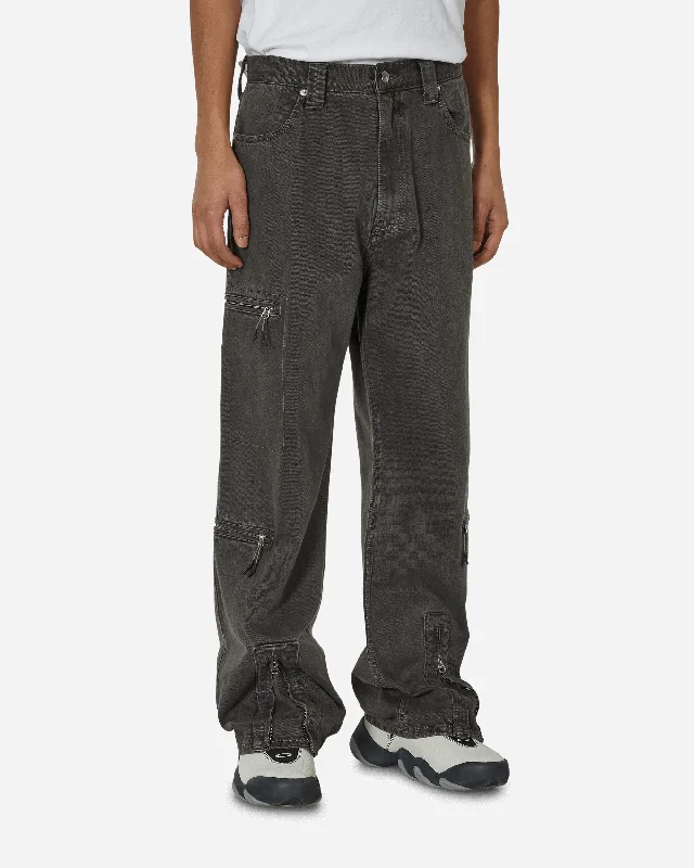 Men's distressed denim joggers for casual cool Flight Denim Pants Charcoal
