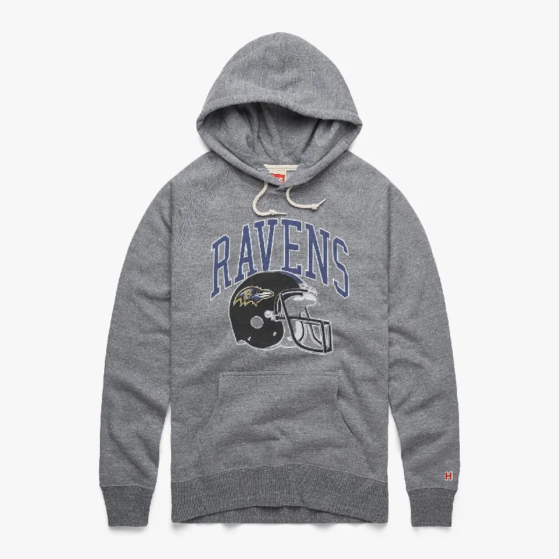 Men's polyester fleece hooded sweatshirt Men's patched hooded sweatshirtBaltimore Ravens Helmet Hoodie