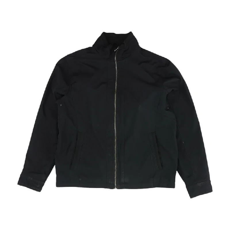 men's winter parka with hood Black Solid Lightweight Jacket