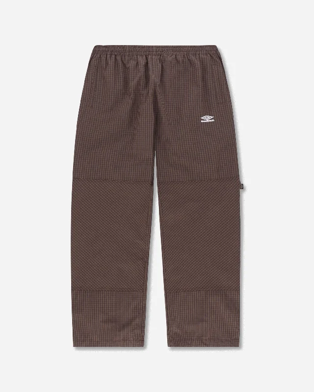 Men's high-performance running pants Men's Mini Check Double Knee Pants Brown
