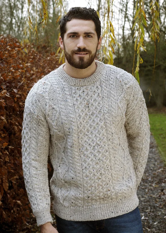 men's short-sleeve button-down work shirt Inis Mor Aran Sweater | Oatmeal