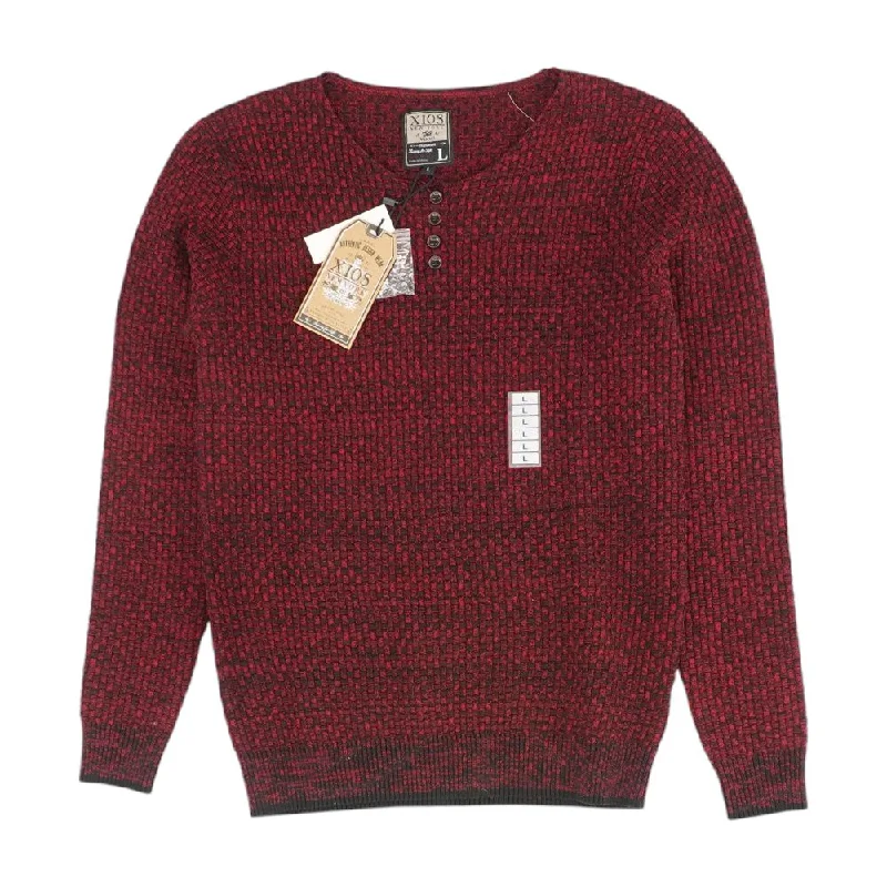 men's dress shirt with spread collar and single-breasted buttons Red Misc Sweater