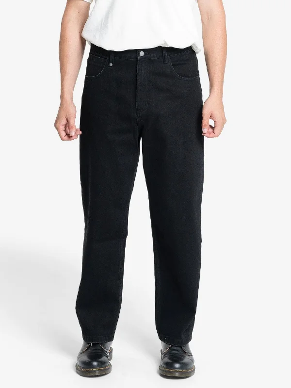 Men's yoga pants for flexibility Big Slacker Denim Jean - Black Rinse