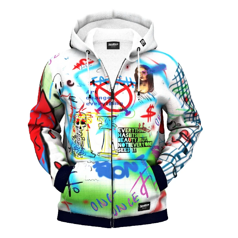 Men's hooded sweatshirt for casual chic Men's hooded sweatshirt for easy careWall Art Zip Up Hoodie