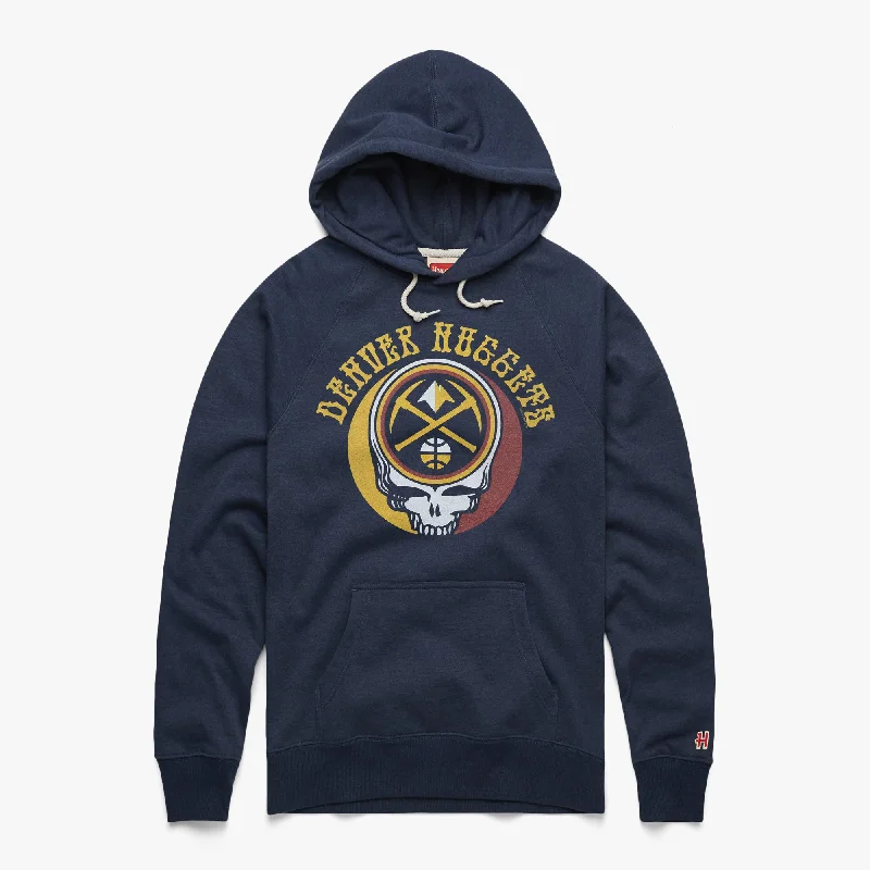 Men's sports-style hooded sweatshirt Men's polyester fleece hooded sweatshirtNBA x Grateful Dead x Nuggets Skull Hoodie