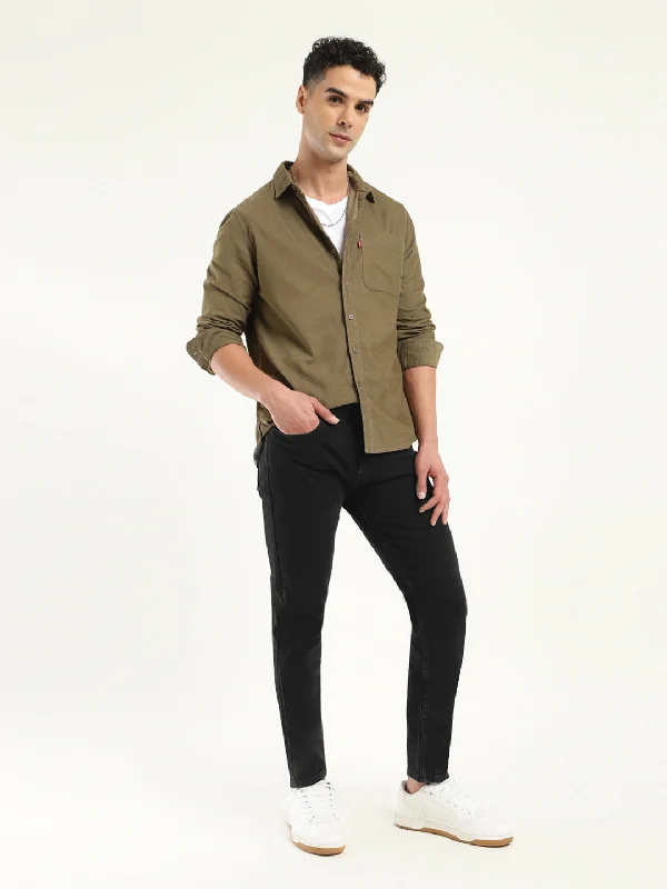 men's lightweight denim shirt with adjustable cuffs Men's 512 Black Slim Tapered Fit Jeans