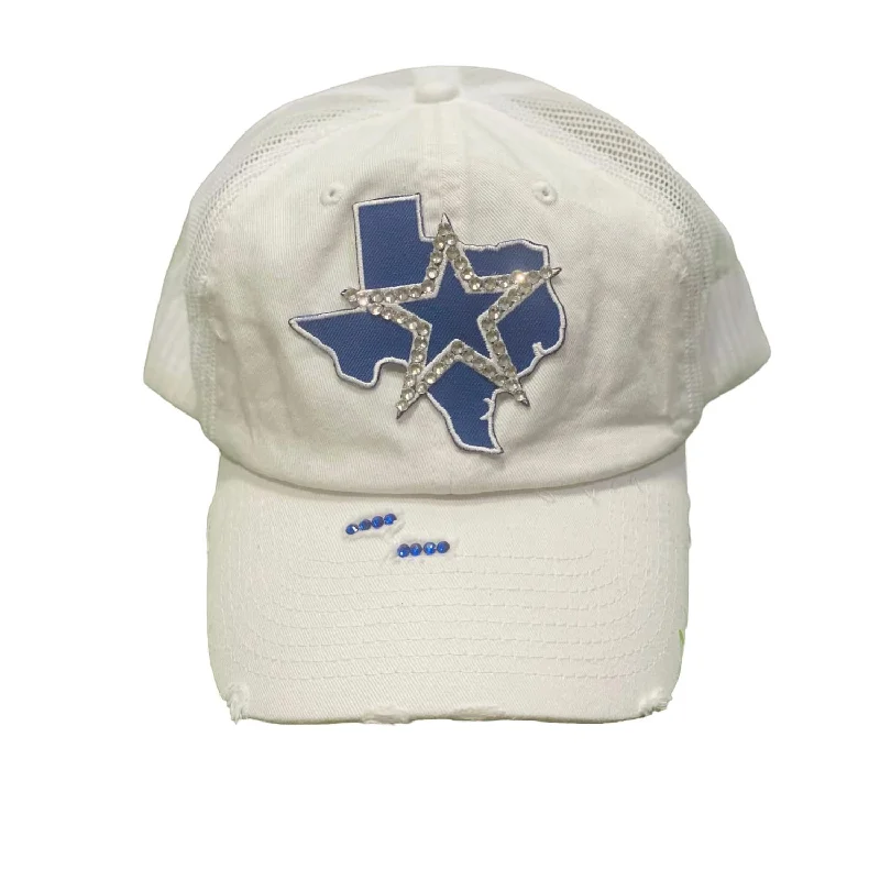 elegant dress hats for weddings and galas Distressed Truckers Cap In White