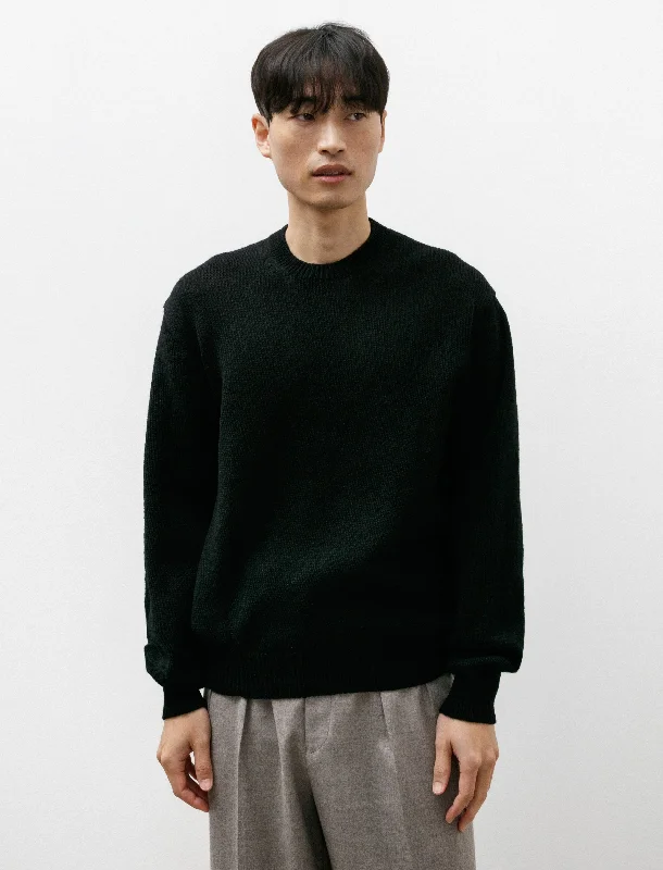 men's moisture-wicking athletic tee Shetland Pullover Sweater Wool Washi Black