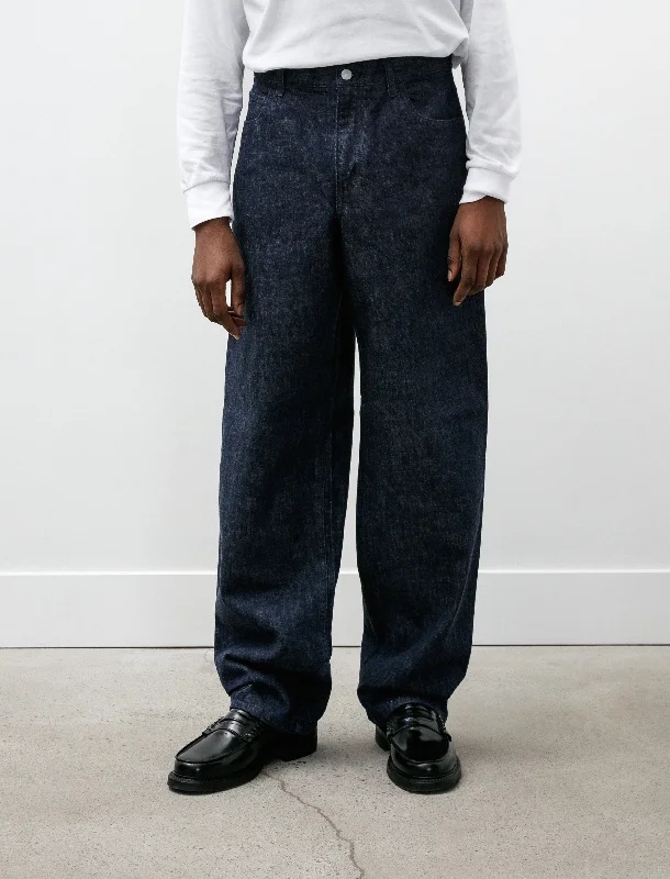 Men's cargo pants with multiple pockets 5PKT Jean Indigo One Wash Denim