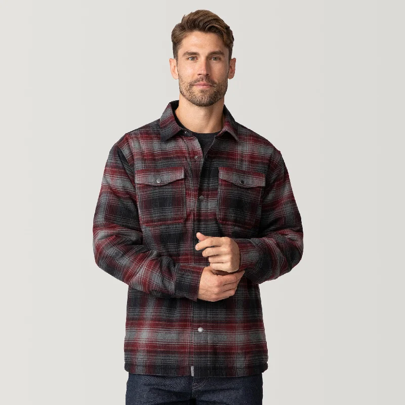 men's leather jacket with zip-out lining Men's Flannel Workwear Shirt