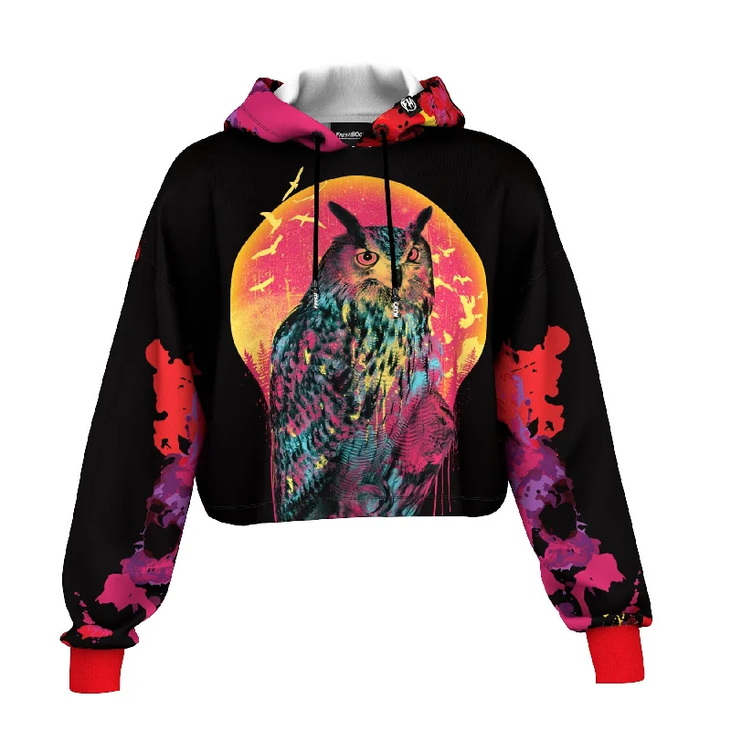 Men's hooded sweatshirt for music festivals Men's hooded sweatshirt with kangaroo pocketFull Moon Cropped Hoodie