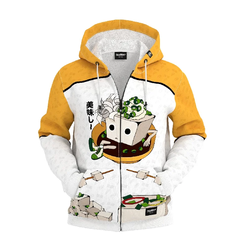 Men's windproof hooded sweatshirt Men's long-sleeved hooded sweatshirtTofu-Chan Zip Up Hoodie