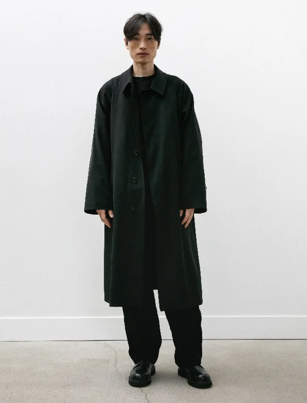 Men's thermal pants for cold weather Wool Gabardine Bal Collar Coat Black