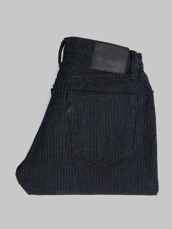 Men's casual corduroy joggers for comfort and style Pure Blue Japan 1170-2-BK Grey Black Sashiko Relaxed Tapered Jeans