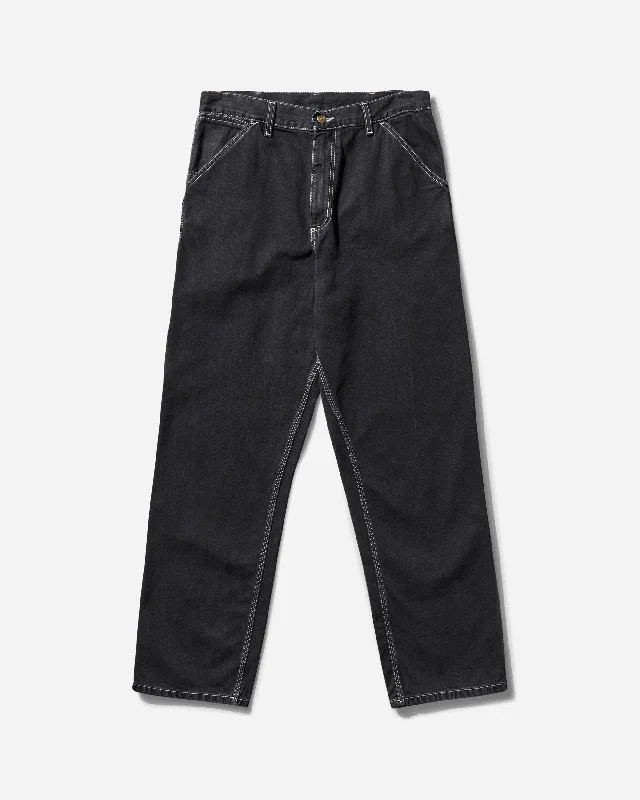 Men's lightweight jogger pants for everyday wear Men's Single Knee Pants Black (Stone Washed)