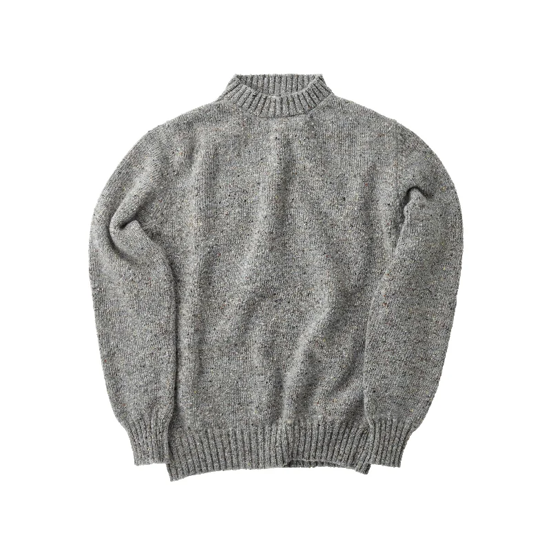 men's short-sleeve button-down work shirt FOX x CORGI Origin Collection Grey Donegal Sweater