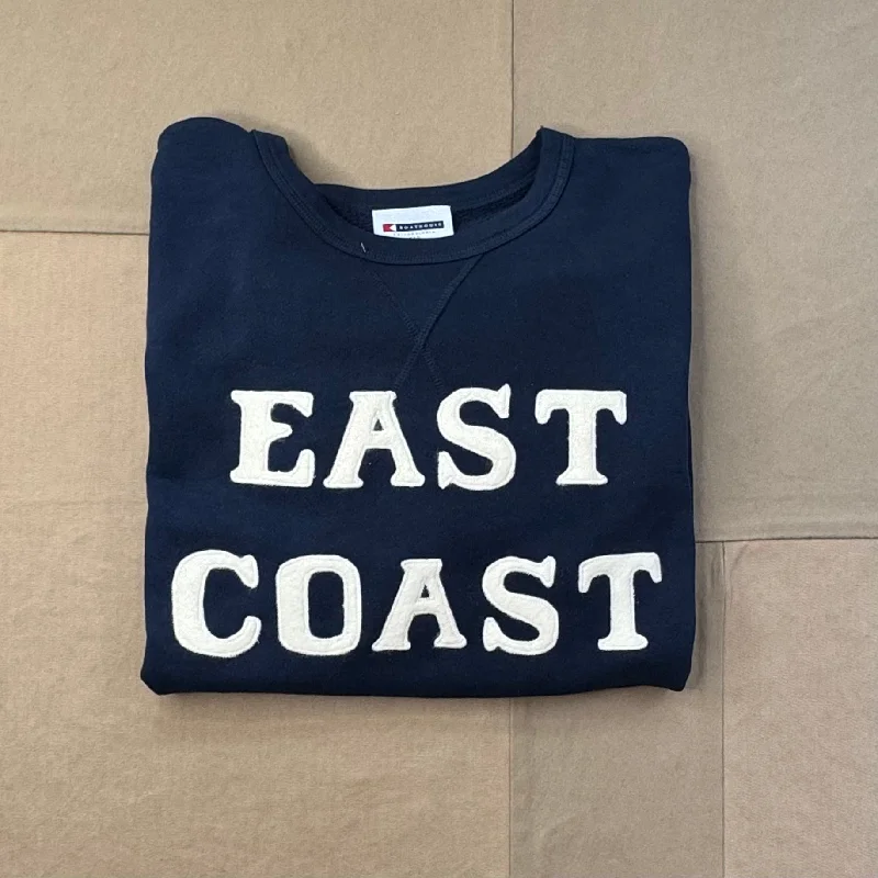 Men's hooded sweatshirt with zippered pockets Men's quick-dry hooded sweatshirtEast Coast Terry Crewneck, Navy